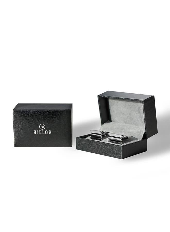 Riblor Otello Cufflinks in Stainless Steel - Image 3